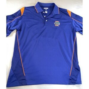 Antigua University Florida Gators Golf Polo Shirt Mens Medium Blue Short‎ Sleeve